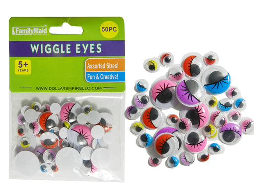 Wiggly Eyes 50Pk Assorted Colors