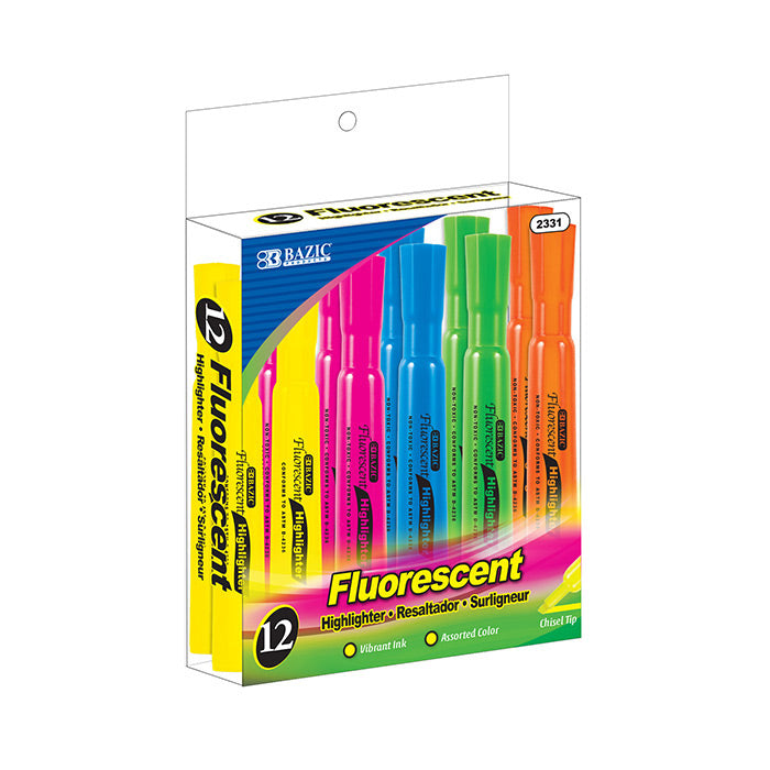 Desk Style Fluorescent Highlighters (12/Box) #2331