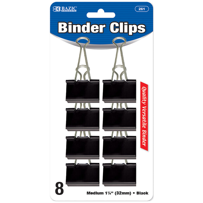 BINDER CLIPS 1-1/4" 8CT BLK  #261