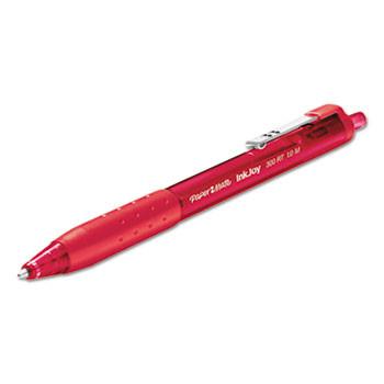 Inkjoy Red Ink Rubbergrip Retractable Pens (12Pk)