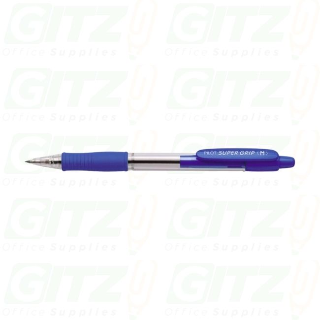 Pilot Supergrip Retractable Blue Ink Pen (Medium Point)