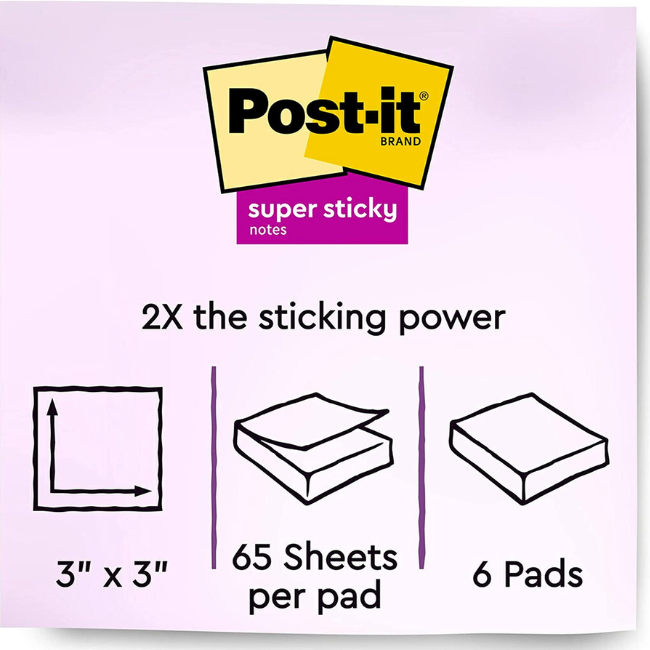 POST-IT NOTES 4X4 SUPER STICKY 4 PADS, 90PG