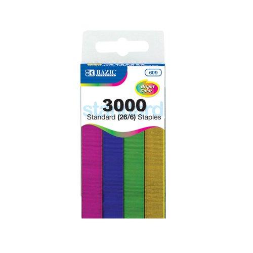 Bazic Standard Metallic Colored Staples 5000Ct #609