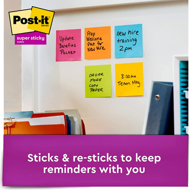POST-IT NOTES 4X4 SUPER STICKY 4 PADS, 90PG