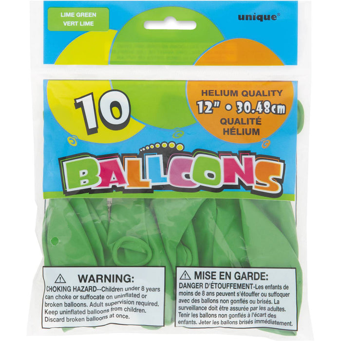 Balloons 10 Ct Green Helium