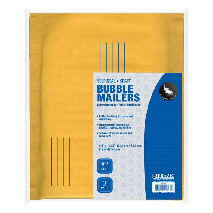 PADDED ENVELOPE /BUBBLE MAILERS 3/PK 8.5"x11.25" #2