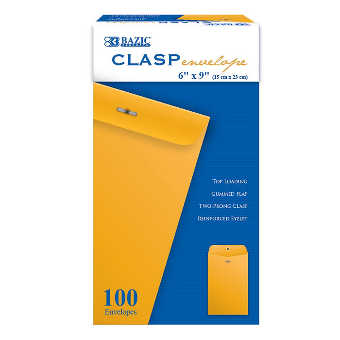Clasp Envelope 6X9 100Ct Bazic 5071