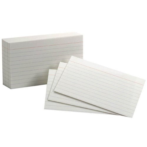 Index Card 3X5 Ruled 100Ct Oxford