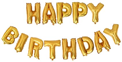 Happy Birthday Letter Balloons 12" Gold