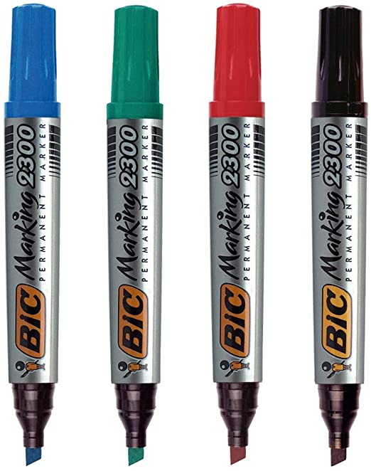 BIC PERMANENT MARKERS 2300 4CT ASSORTED COLORS