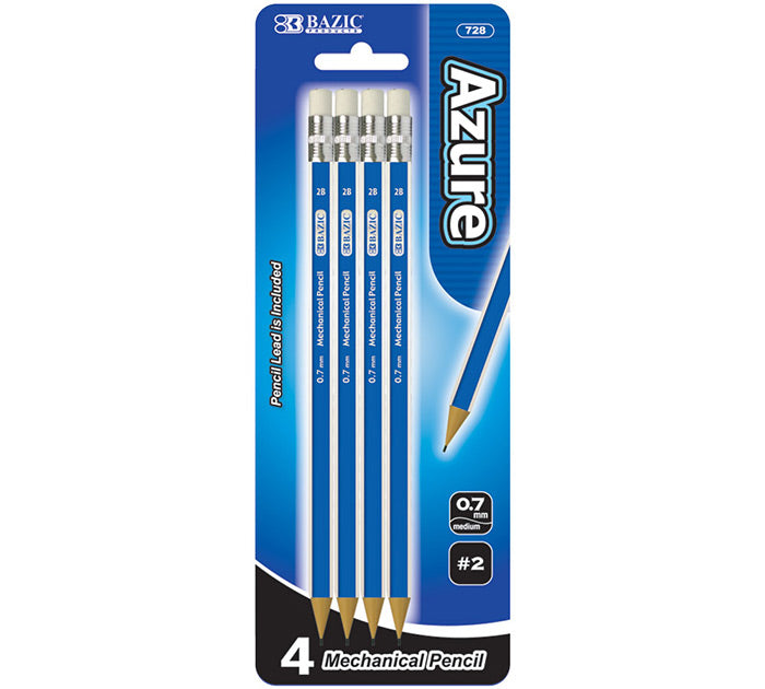 Mech Pencil Azure  W Grip 0.7Mm 2B  #728