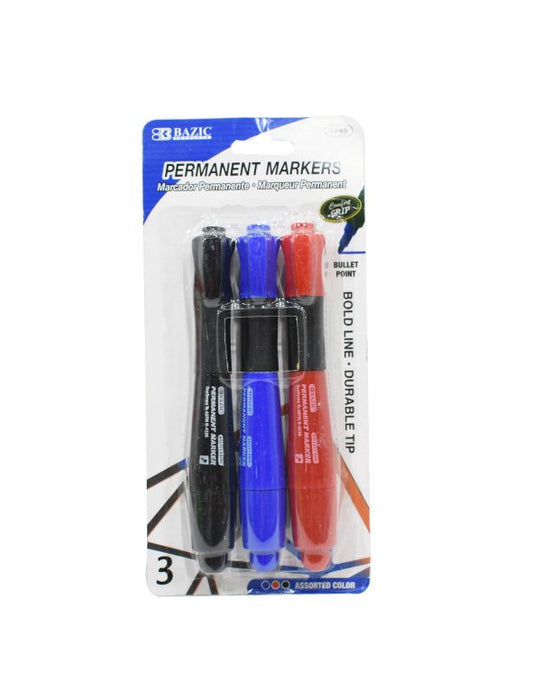 Bazic Assorted Color Bullet Tip Marker W/ Grip #1245