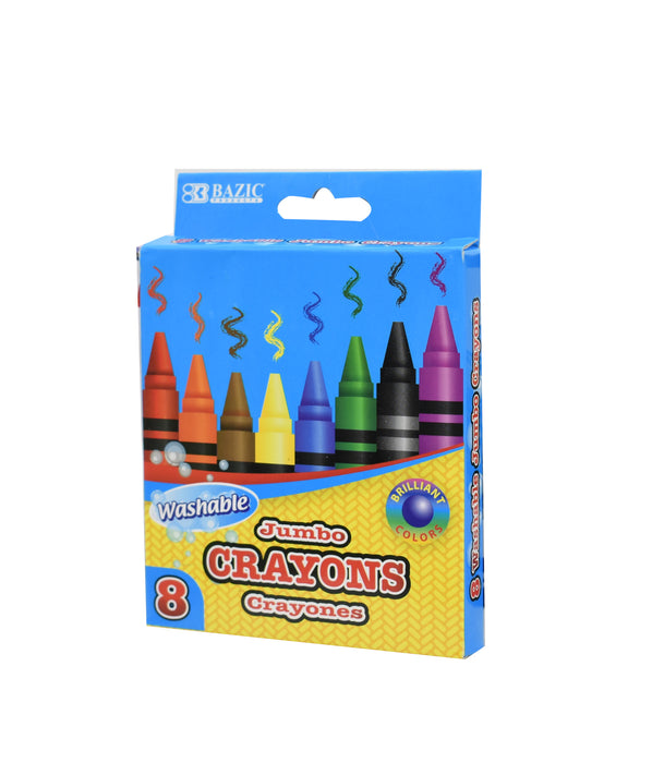 Pen+Gear 8ct Jumbo Crayons in Printed Paper Box. Multicolor, Non Toxic and  Safety Crayons. 