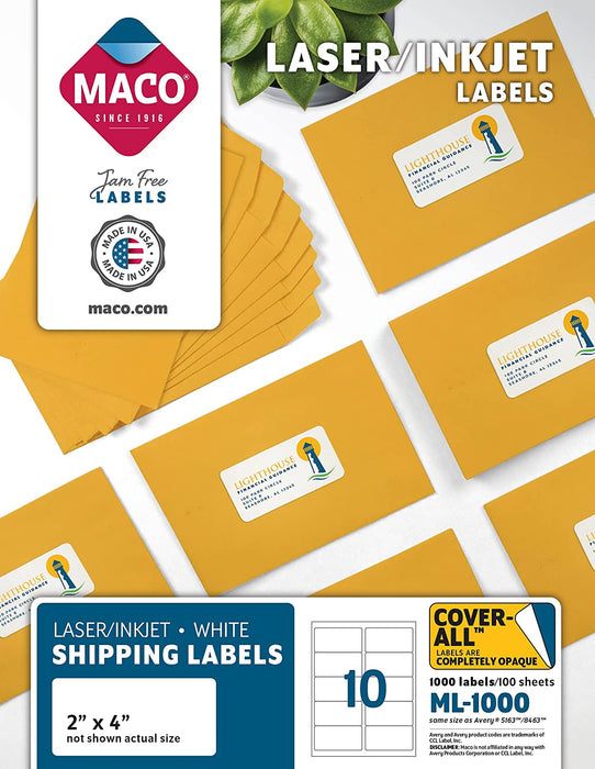 Maco Label 2X4 For Laser/Inkjet Ml-1000