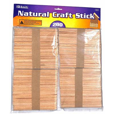Bazic Natural Craft Stick 200Ct 3431