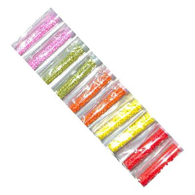 Colored Mini Craft Beads In Tubes 12Pack
