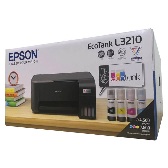 EPSON WIRELESS ECOTANK L3210 COLOR USB - PRINTER / SCANNER / COPIER