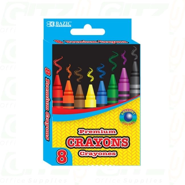 Bazic 8 Color Premium Crayons
