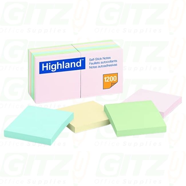 Highland Stick Notes Assorted3X3 100Sheet #6549A