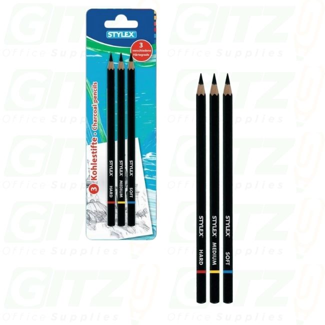 Charcoal pencil 3ct -Stylex