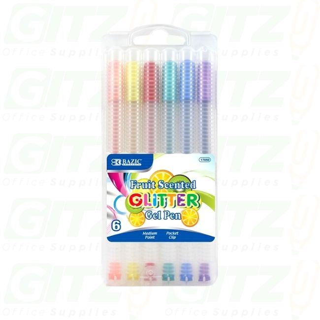 Bazic Fruit Scented Glitter Color Gel Pens