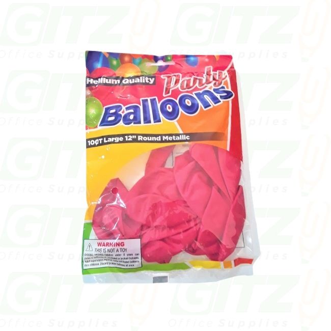 BALLOONS 10ct 12" PEARLIZED METALLIC RED