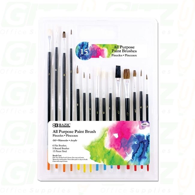 Bazic All Purpose Paint Brush (15/Pack)