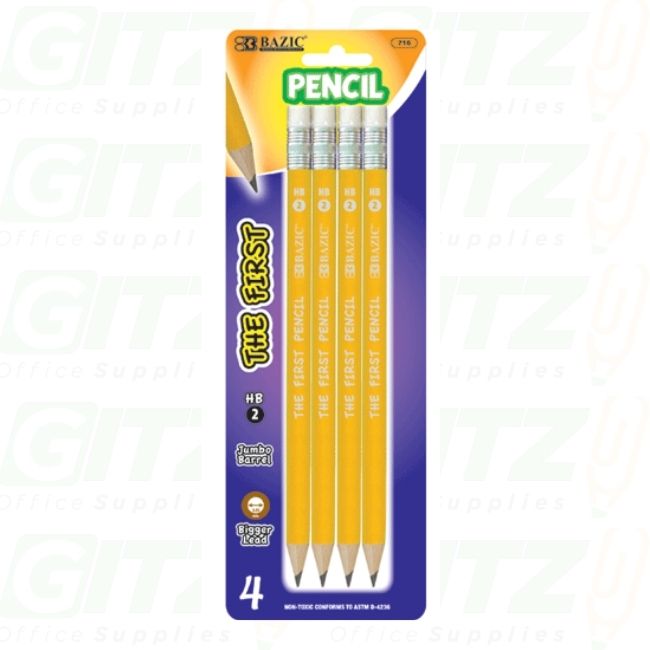 Pencil Jumbo 4Ct Bazic 716