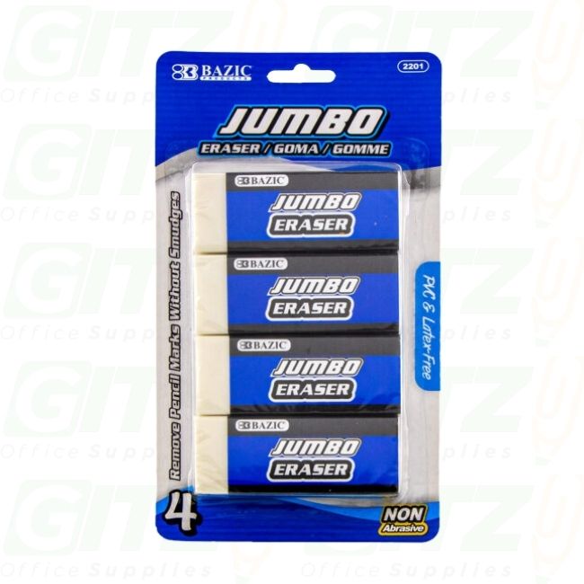 Bazic Eraser Jumbo 4Ct 2201