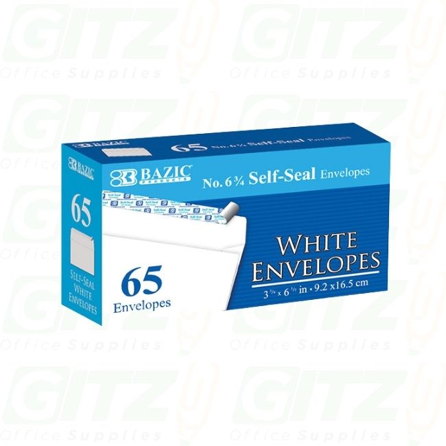 Bazic #6 3/4 Self-Seal White Envelope (65/Pack)