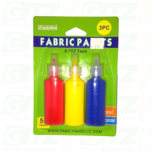 Fabric Paints 3Pc 0.7Oz Familymaid