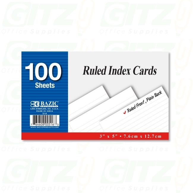 INDEX CARD 5 x 8 RULED
