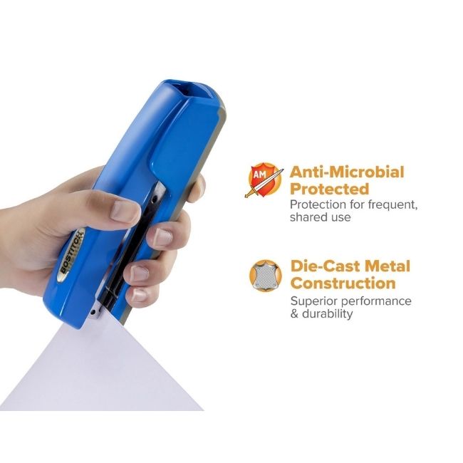 Stanley-Bostitch Antimicrobial Executive Desktop Stapler - Blue