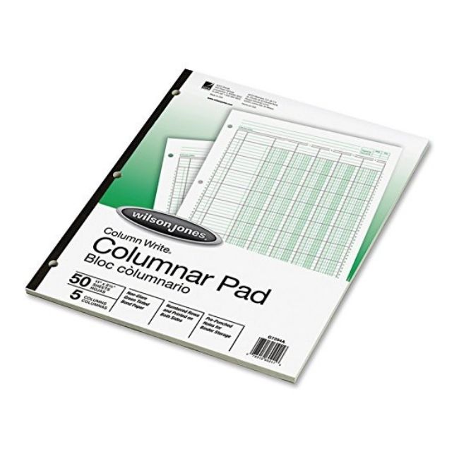 Columnar PAD, 6-COLUMN, 11X8.5, 50SH ,GREEN LEDGER — GITZ Office Supplies columnar-pad-6-column-11x8-5-50sh-green-ledger-gitz-office-supplies