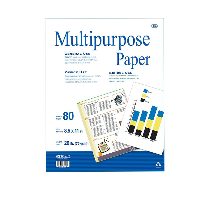 Multipurpose Paper 100Ct 8.5X11 20# #510