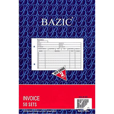 Bazic Vertical Carbon Duplicate Invoice Book (50Ct) #522B