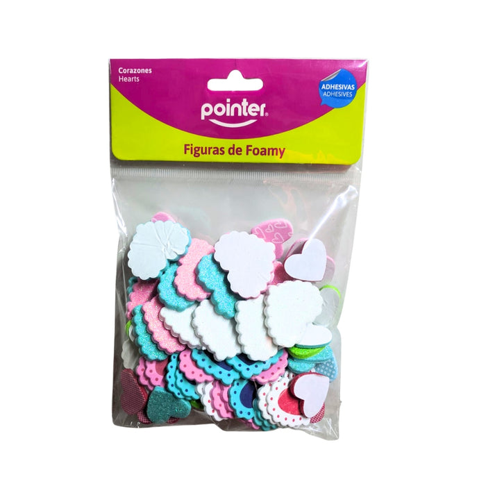 FOAMY HEARTS ASSTORTED ADHESIVE POINTER