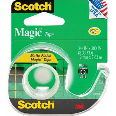 Scotch Magic Tape, 3/4 Inch, 1 Roll W/ Dispenser