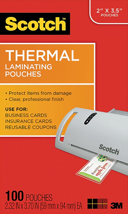Laminating Id Pouches (Size 1) 2-1/4"X3-3/4- 7Mil (100Ct)