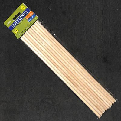 Wooden Craft Dowel Sticks 10Pc 1/4"X12"