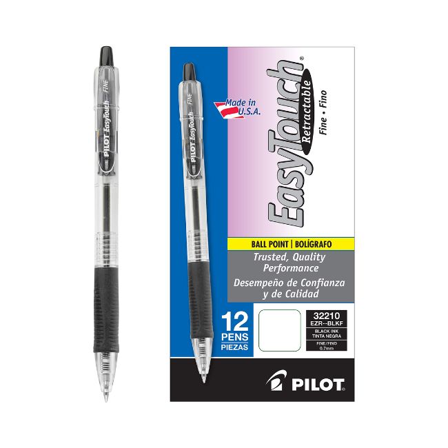 Pens Pilot Easy Touch Ret Black Fine
