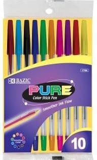 Pens Pure Neon Stick Pen 10Ct