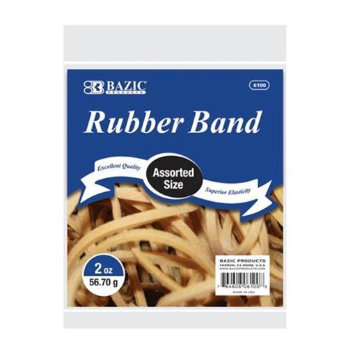 Rubber Band Assorted 2 Oz Bazic 6100