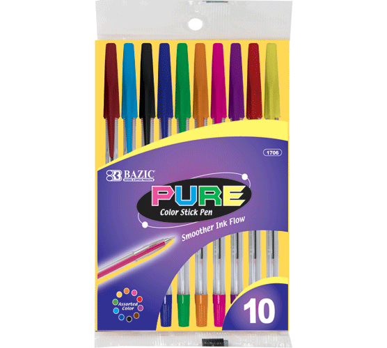 Pens Pure Neon Stick Pen 10Ct