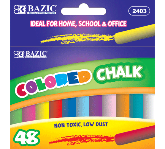 Chalk Color Assorted 48Ct Bazic #2403