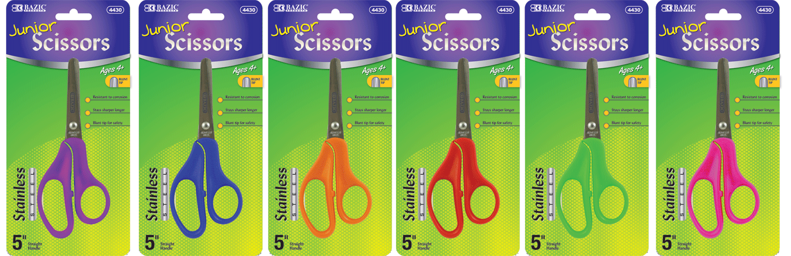 School Scissors 5" Blunt Tip Bazic #4430