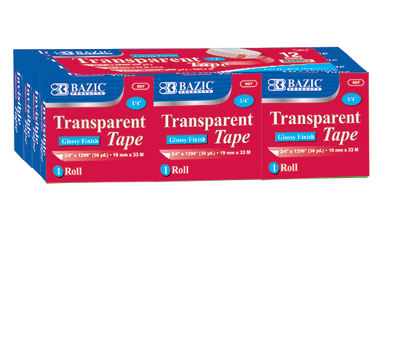 Tape Refill Transparent 3/4X1296 (36Yds) Boxed Bazic #907