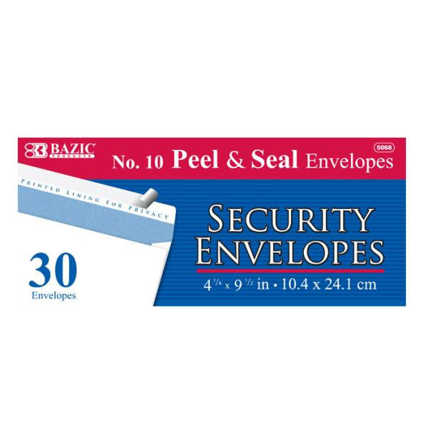 #10 Envelope 30Ct Peel & Seal W Security #5068