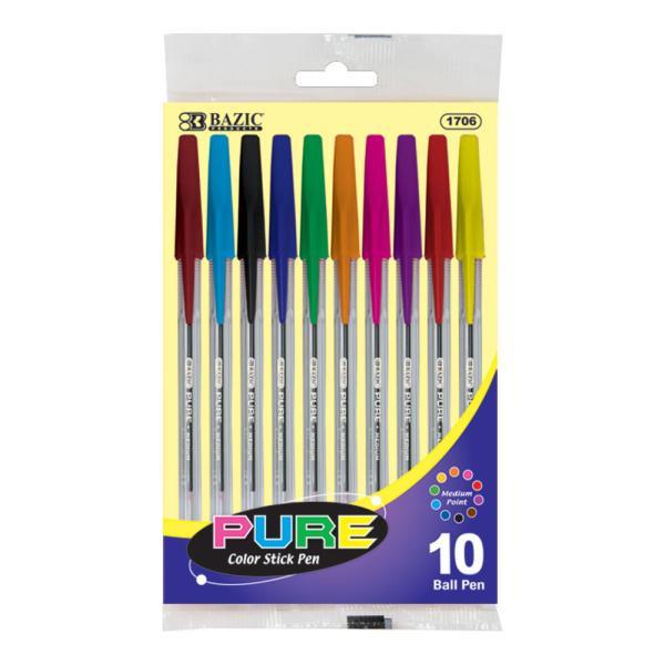 Pens Pure Neon Stick Pen 10Ct