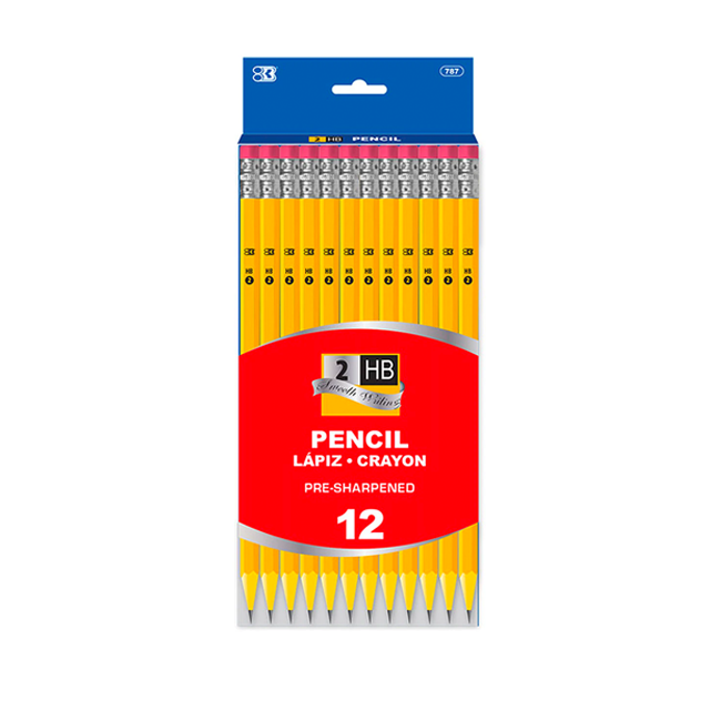 Pre-Sharpened #2 Yellow Pencil (12/Pack)Bazic #787